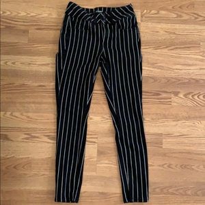 Hot Topic Pinstripe High Rise Super Skinny Jeans